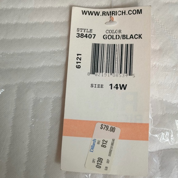 R&M Richards Gold Black Floral Embroidered Sheer Jacket Blazer 14W NWT - Picture 8 of 10